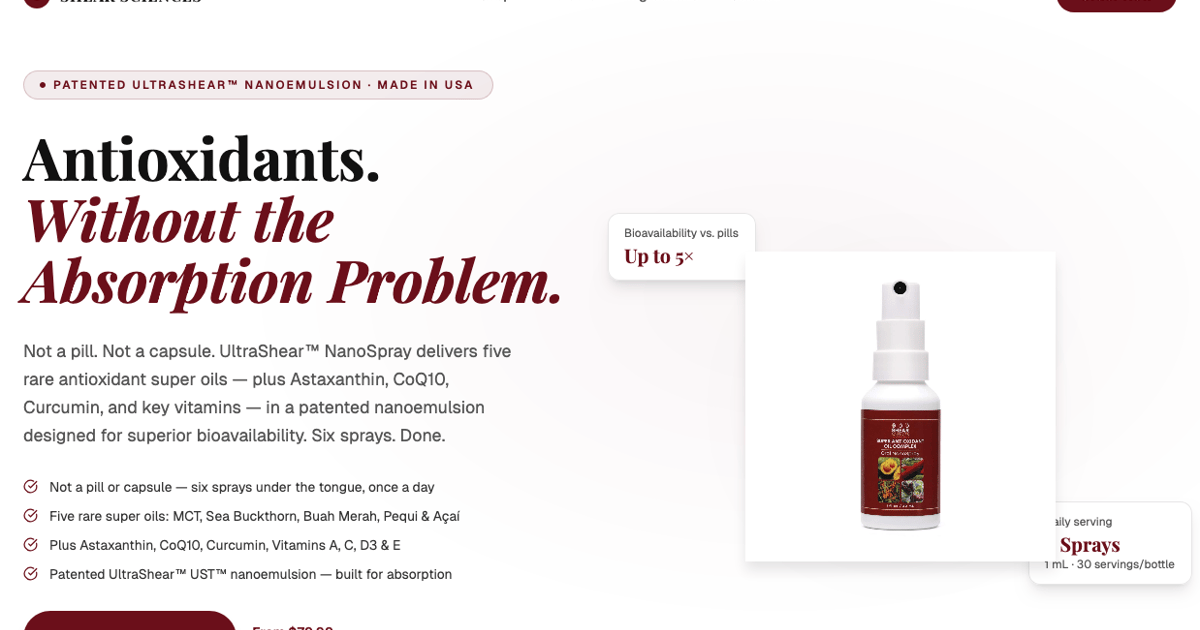 Super Antioxidant Oil Complex | NanoSpray Wellness