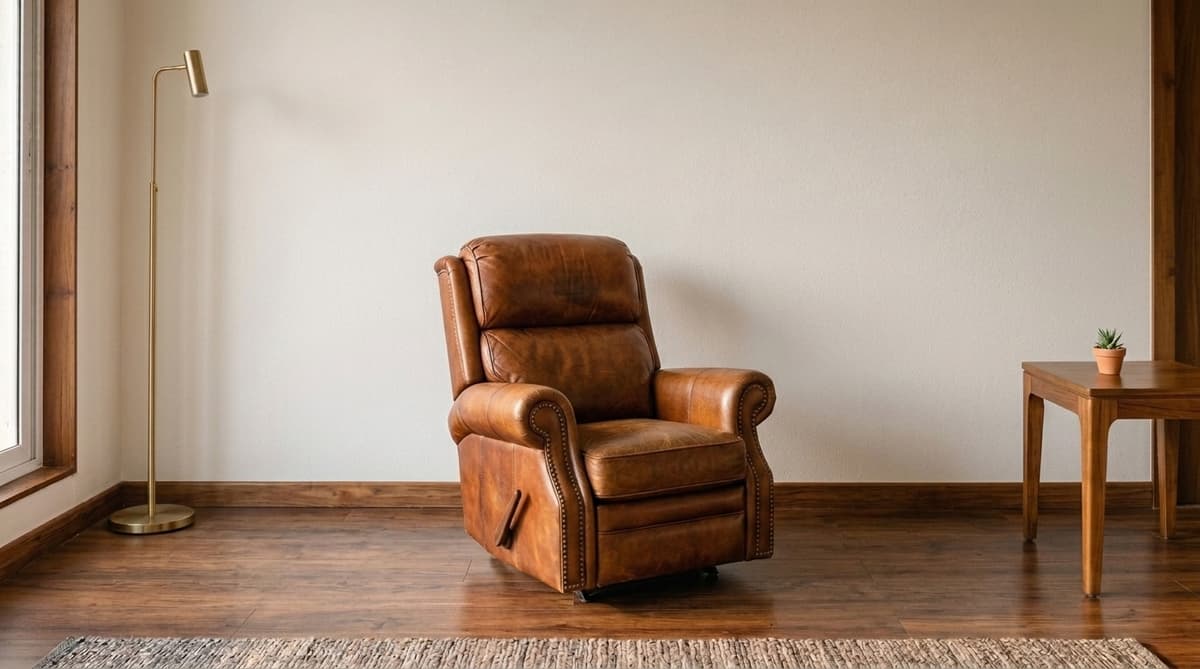 Professional recliner repair technician working on an electric recliner in an Indirapuram apartment — FurniRevive