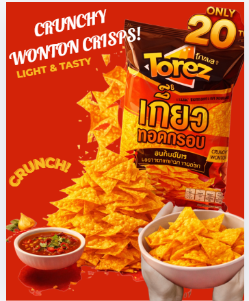 Crunchy Torez wonton chips bag
