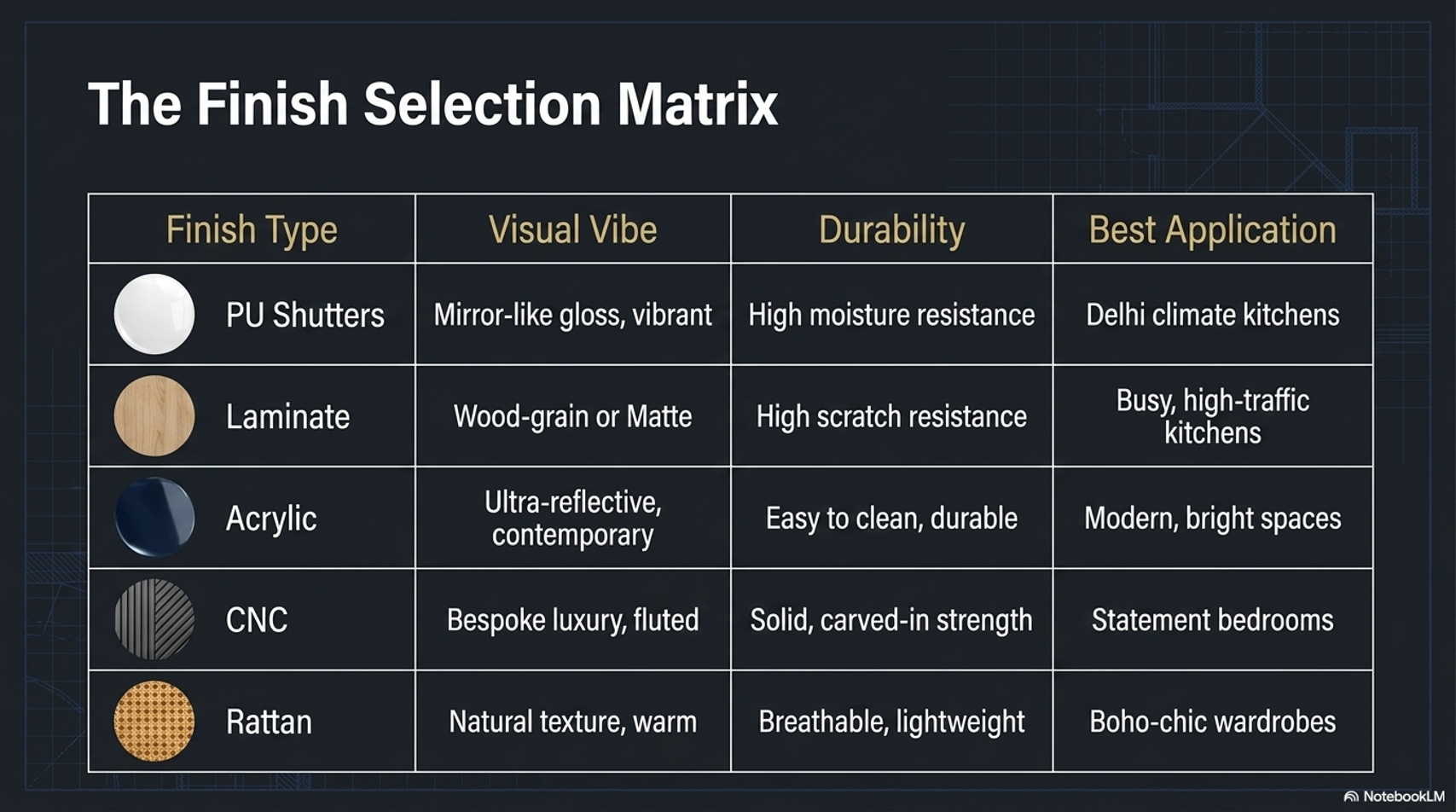 The Finish Selection Matrix
