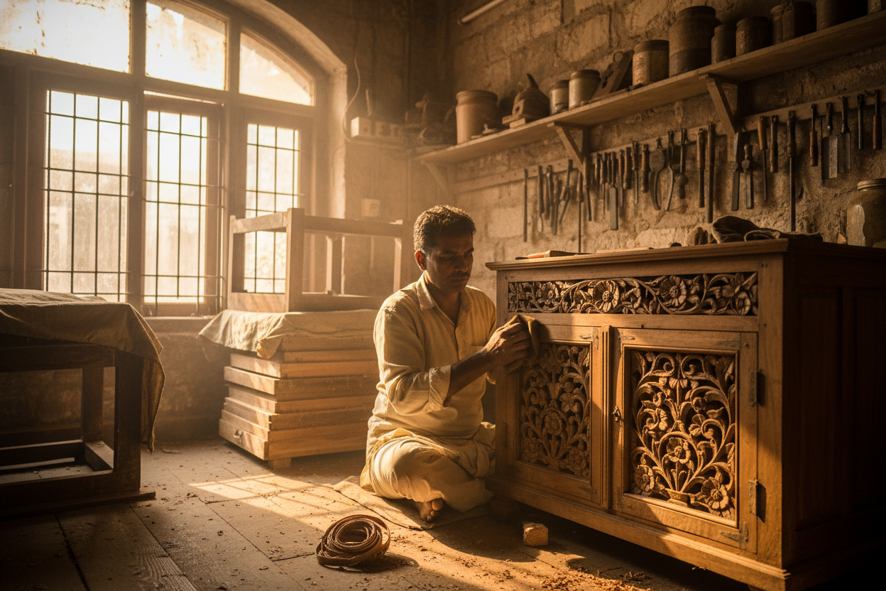 wooden furniture restoration polishing and repair in Delhi