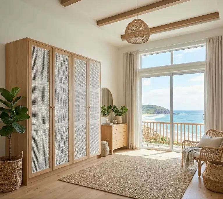 Rattan Shutters Wardrobe design 6