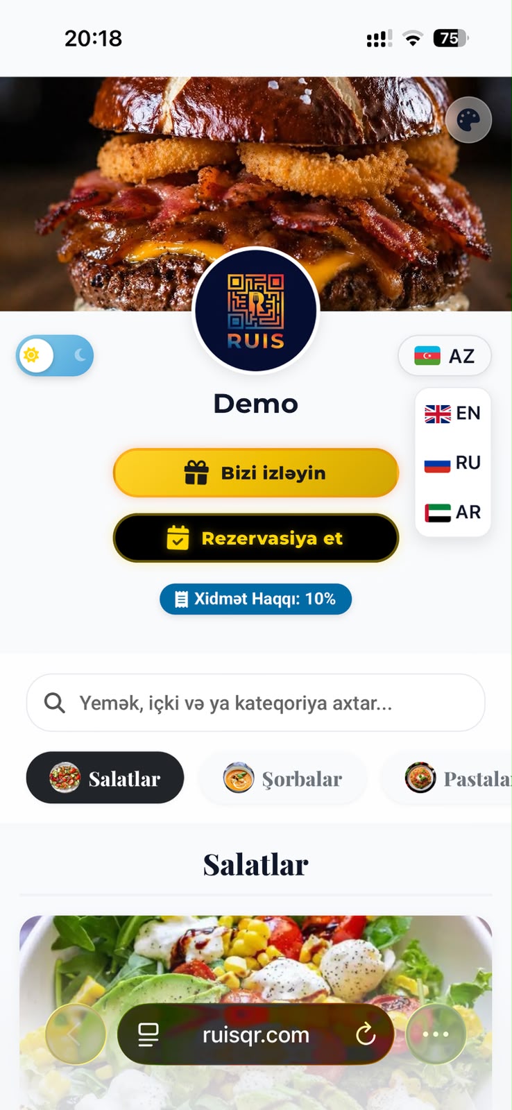 Ağ Mövzu + Dil Seçimi