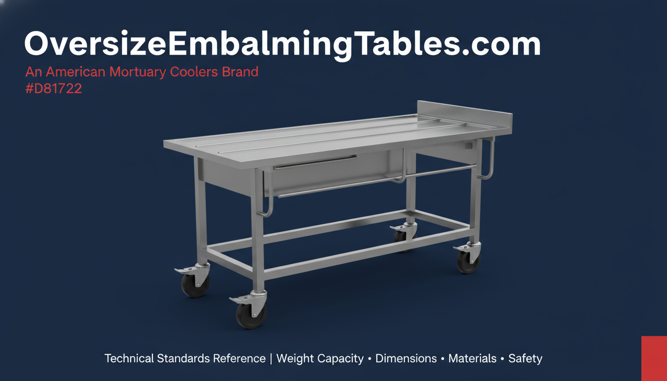 Oversize Embalming Tables — Technical Standards Reference ...