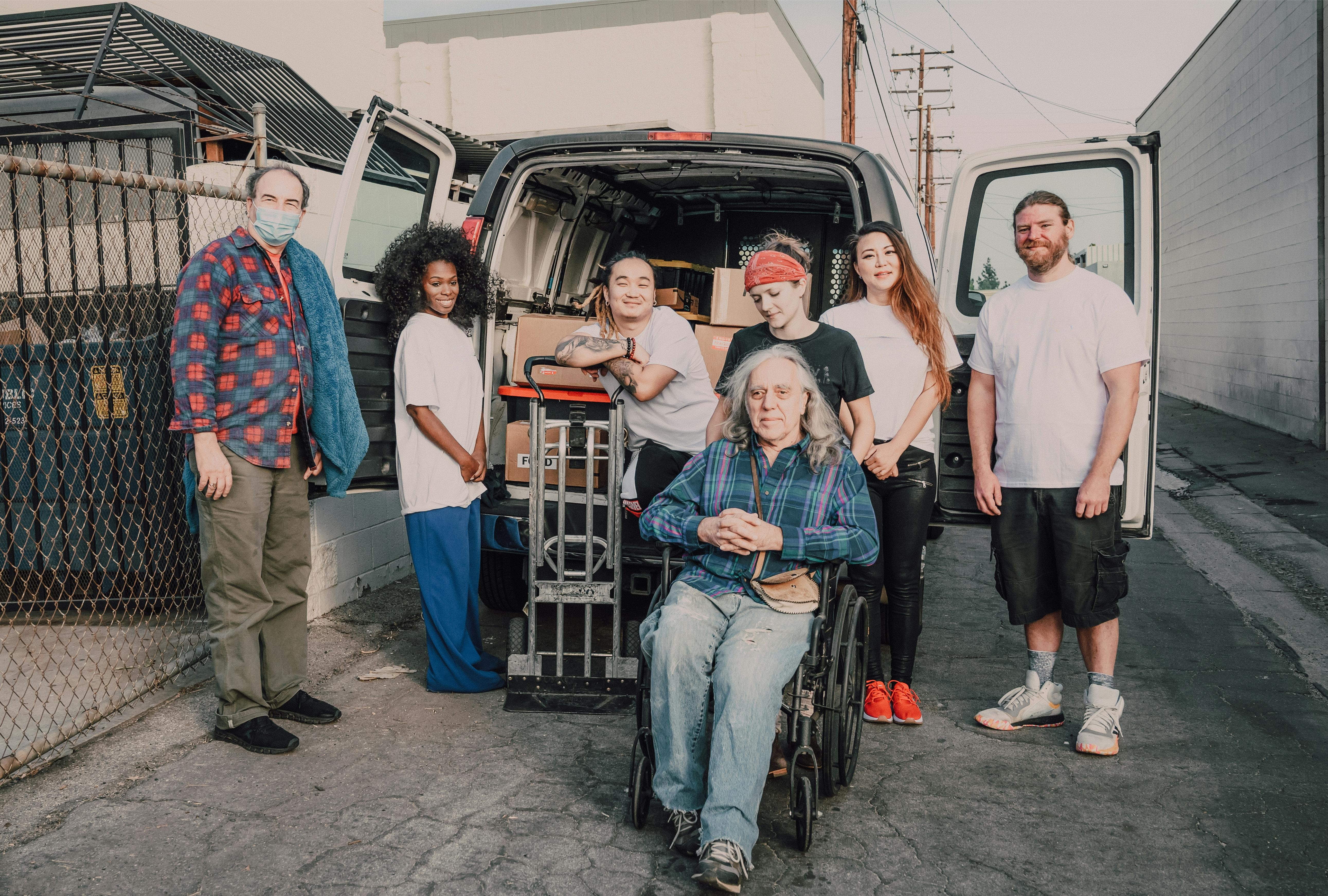 Volunteers helping in the community