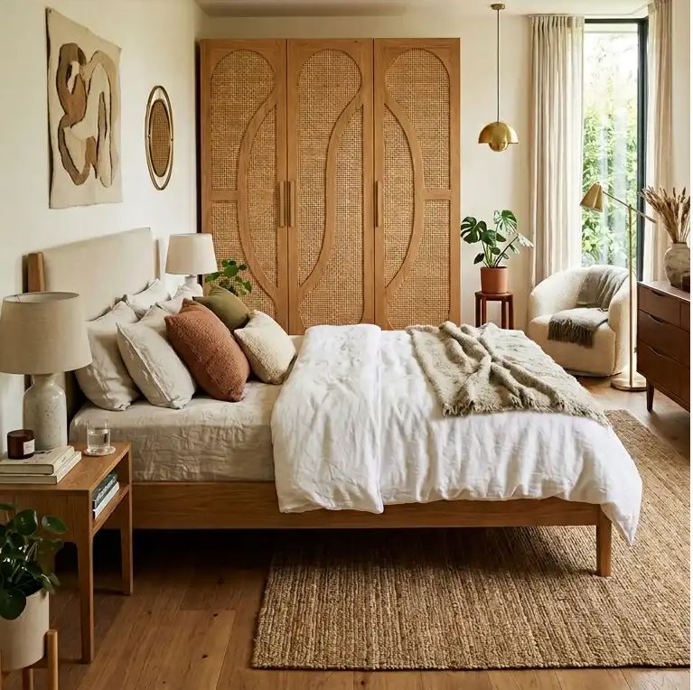 Rattan Shutters Wardrobe design 5