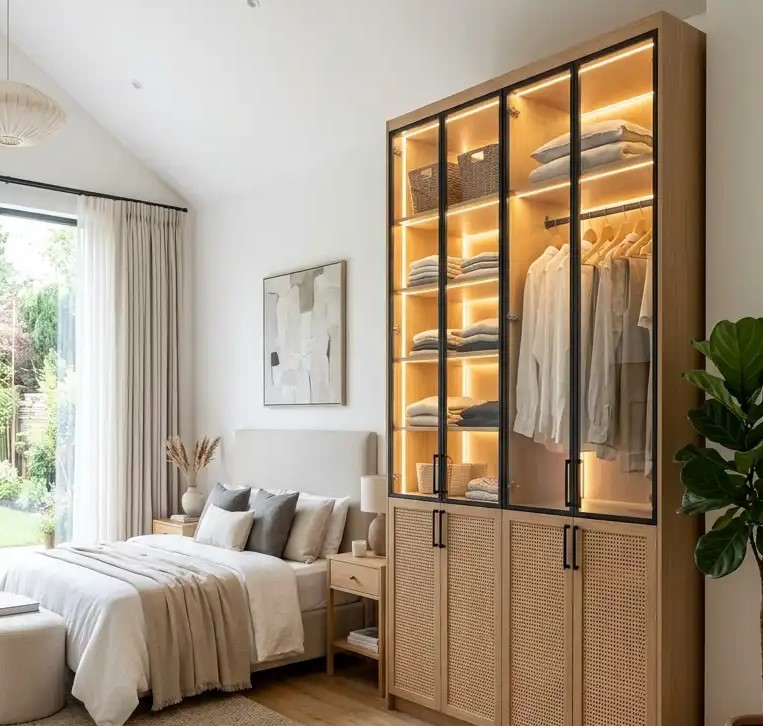 Rattan Shutters Wardrobe design 3