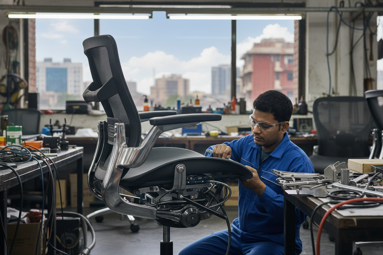 office chair repair hydraulic cylinder and ergonomic upgrade Delhi